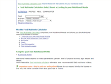 Tablet Screenshot of food-nutrients-calculator.com